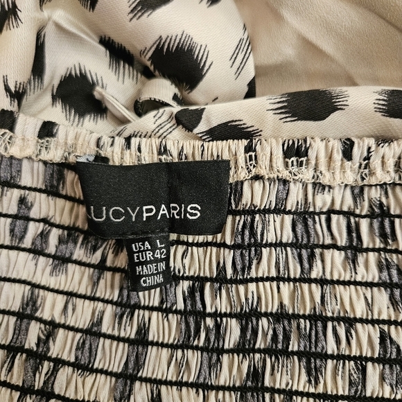 Lucy Paris Sierra Leopard Animal Print Ruffle Strap V-Neck Midi Dress Size L - Picture 9 of 10